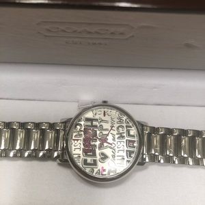Authentic Coach Poppy Watch in silver.